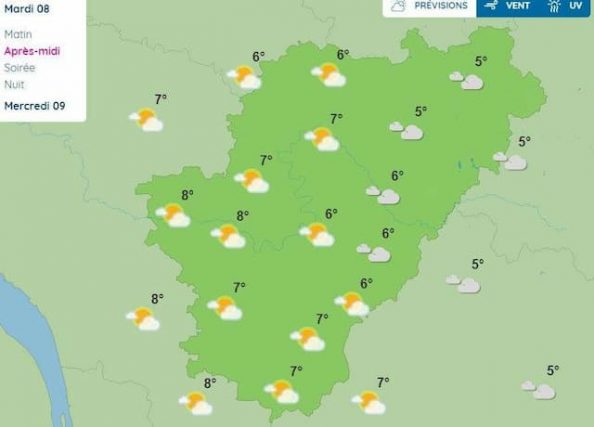 The afternoon forecast for the weather in Charente