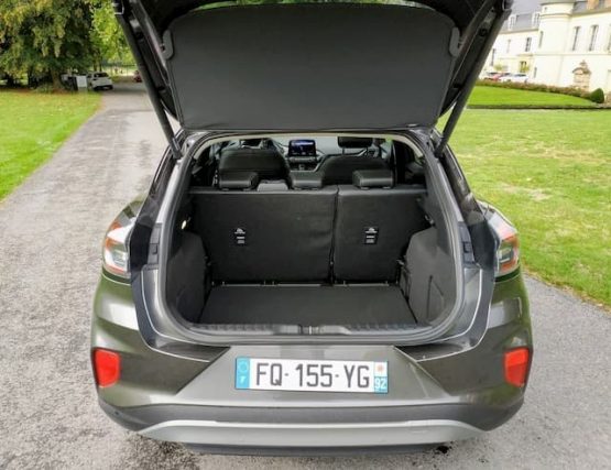 In the Diesel version of the Ford Puma, a spare wheel is in the boot
