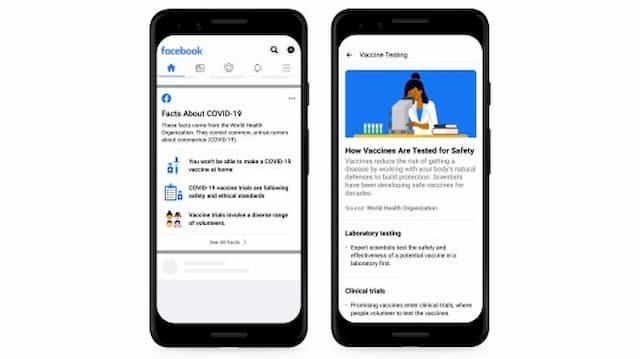 Facebook has a facts page about Covid-19 