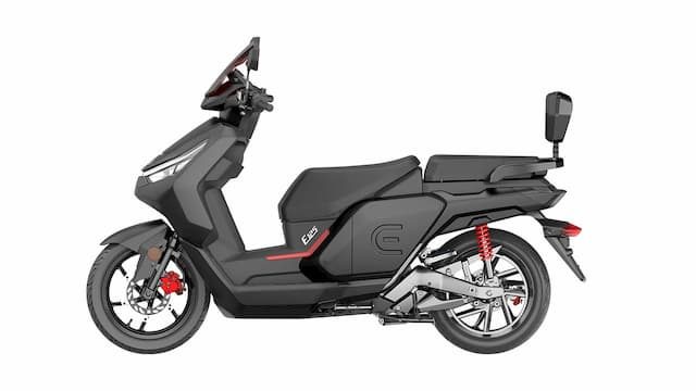 The Red electric model E scooter