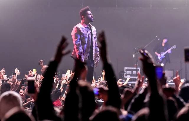 A concert by The Weeknd at Paris Bercy in 2017