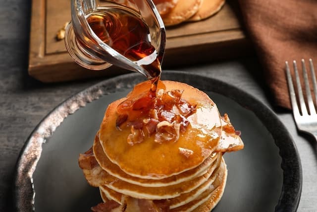 Pancakes, drizzled with maple syrup: a safe bet in North America.
