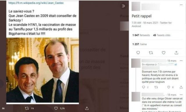 Jean Castex was not appointed advisor to the Elysee Palace until November 2010, after the H1N1 crisis