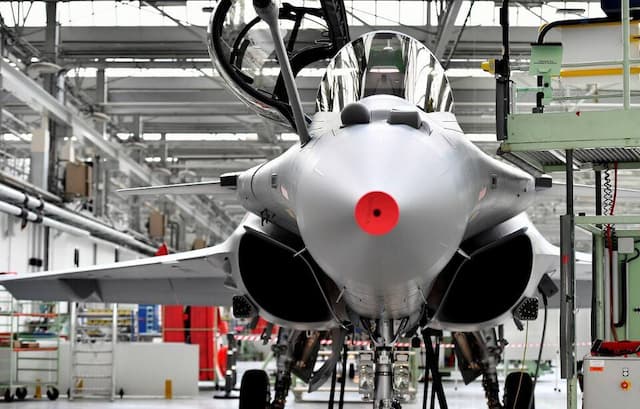 A Rafale at the Dassault plant in Mérignac, near Bordeaux.