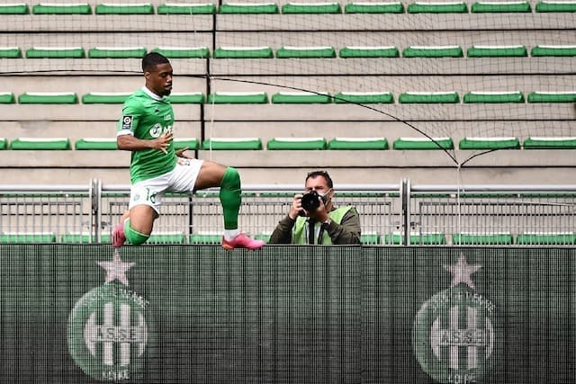 Saint-Etienne striker Arnaud Nordin scored the only goal in the Ligue 1 home match against Marseille on May 9, 2021. 