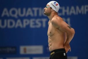 Florent Manaudou, during the Budapest Worlds, in 2021