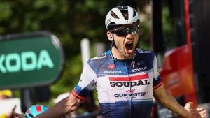 The joy of Kasper Asgreen, winner at Bourg-en-Bresse.