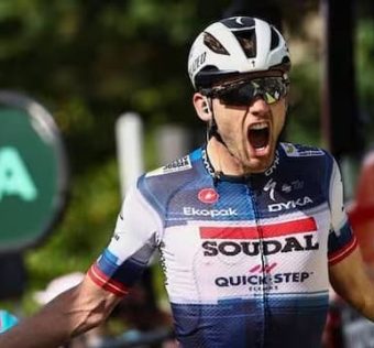 The joy of Kasper Asgreen, winner at Bourg-en-Bresse.