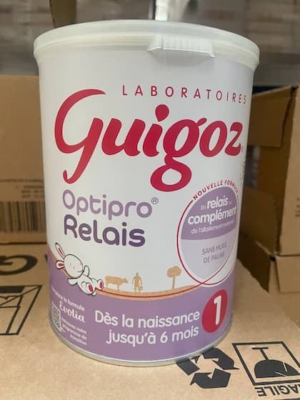 Product recall announced for Guigoz Optipro Relais 1 baby milk