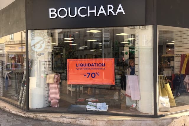 Which Bouchara stores are closing in France