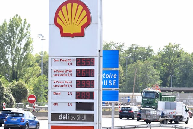 Fuel prices at a Shell station on the A35 motorway in Ostwald, eastern France, September 16, 2026.